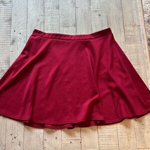 Burgundy Skater Skirt